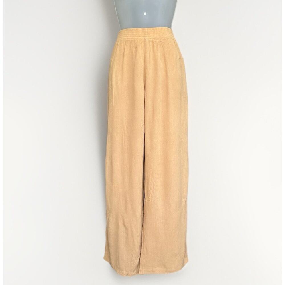 Babaton Viscose Wide Leg Pants Women's Size Small Beige Flowy Boho Minimalist